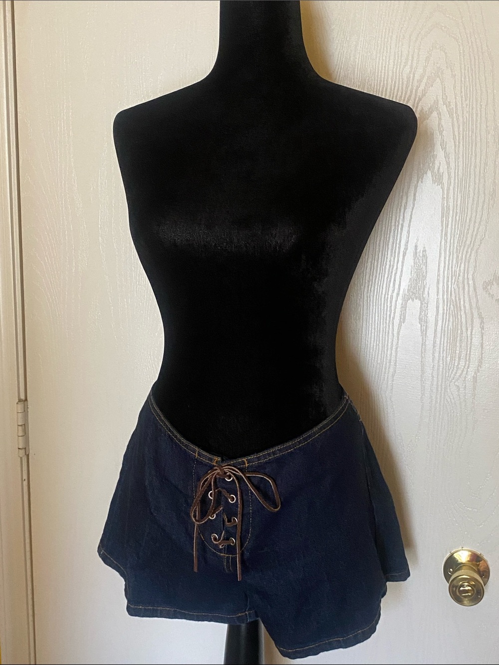 Vintage Paris Blues Originals Denim Lace-Up Shorts
